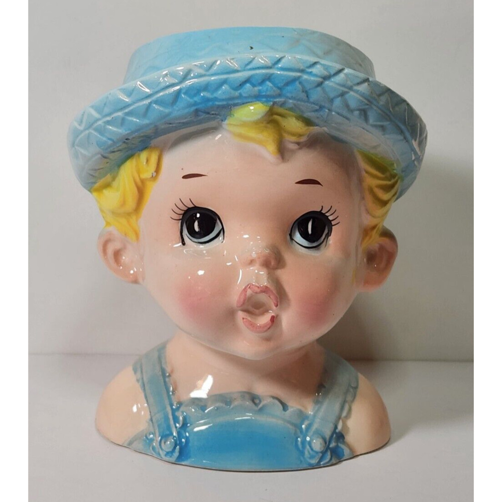 Vintage E O Brody Young Little Boy Head Vase Ceramic Planter A-1543 Japan 5"